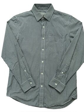 Club Monaco Shirt Mens M Long Sleeve Button Pocket Slim Fit Gingham Check Blue